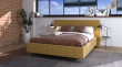 Manželská postel 160x200cm Camilla – žlutá/chromované nohy