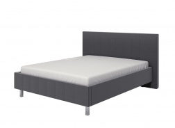 Manželská postel 160x200cm Camilla – tm. šedá/chromované nohy