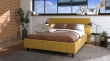 Manželská postel 160x200cm Camilla – žlutá/černé nohy