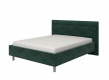 Manželská postel 160x200cm Corey - tm. zelená/chromované nohy