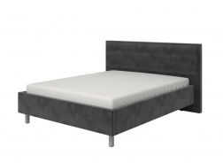 Manželská postel 160x200cm Corey - tm. šedá/šedé nohy