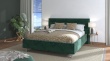 Manželská postel 160x200cm Corey - tm. zelená/šedé nohy
