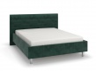 Manželská postel 160x200cm Corey - tm. zelená/chromované nohy