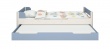 Dětská postel s přistýlkou Eveline 90x200cm - bílý masiv/modrá