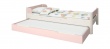 Dětská postel s přistýlkou Eveline 90x200cm - bílý masiv/růžová