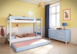 Patrová postel Eveline 90x200cm - bílý masiv/modrá