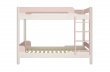 Patrová postel Eveline 90x200cm - bílý masiv/růžová