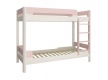 Patrová postel Eveline 90x200cm - bílý masiv/růžová