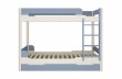 Patrová postel s přistýlkou Eveline 90x200cm - bílý masiv/modrá