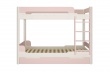 Patrová postel s přistýlkou Eveline 90x200cm - bílý masiv/růžová