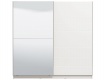 Dvoudveřová posuvná skříň se zrcadlem Auri 220 - bílá/bílá lesk