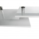 Konferenční stolek, ocel/kouřové sklo/bílá extra vysoký lesk HG, SVEN
