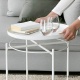 Příruční stolek s kolečky, bílá, DERIN
