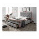 Moderní postel s úložným prostorem, šedá látka, 160x200, Santola