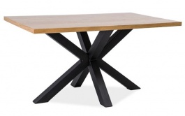 Jídelní stůl CROSS dřevo masiv/kov 180x90