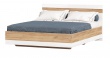 Manželská postel Markus 160x200cm - bílý lesk/dub zlatý