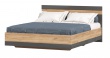 Manželská postel s roštem Markus 160x200cm - šedý lesk/dub zlatý