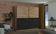 Skříň s posuvnými dveřmi Ticiano 220 - dub artisan/černá