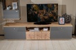 TV stolek Markus 200 -  šedý lesk/dub zlatý