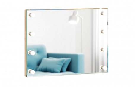 Zrcadlo s osvětlením Caroline - rám dub zlatý