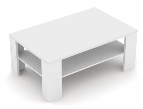 Konferenční stolek s poličkou REA 3 - bílá