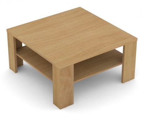 Čtvercový konferenční stolek s poličkou REA 5 - buk