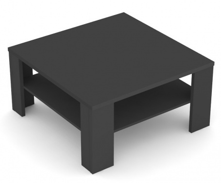 Čtvercový konferenční stolek s poličkou REA 5 - graphite