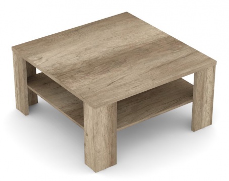 Čtvercový konferenční stolek s poličkou REA 5 - dub canyon