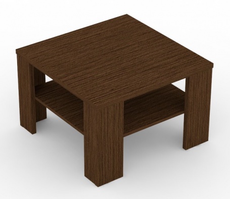 Čtvercový konferenční stolek s poličkou REA 4 - wenge
