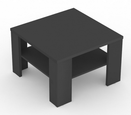 Čtvercový konferenční stolek s poličkou REA 4 - graphite