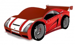 Postel Auto Racer 80x160cm se 4 koly - červená