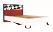 Dětská postel Racer 120x200cm - bílá/červená/rock