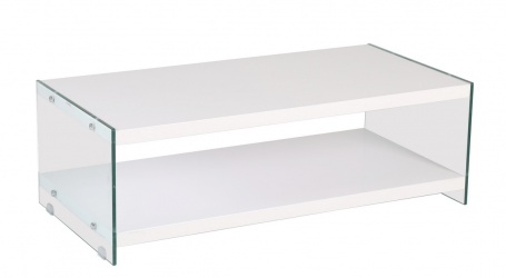*Konferenční stolek BIBIONE-771 bílá/sklo