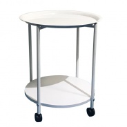 Příruční stolek s kolečky, bílá, DERIN
