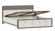 Postel s úložným prostorem 160x200cm Robin - dub craft bílý/šedá/černá