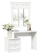 Toaletní stolek s dekorovaným zrcadlem Ofélie - bílá