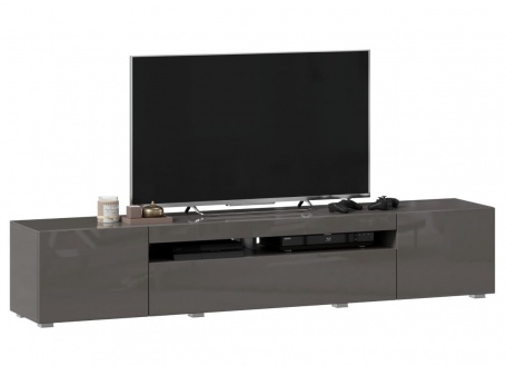 TV stolek 200cm Drax - šedý lesk