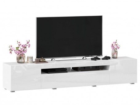 TV stolek 200cm Drax - bílý lesk