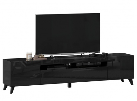 TV stolek s nohama 200cm Drax - černý lesk