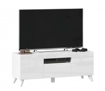 TV stolek s nohami 120cm Drax - bílý lesk