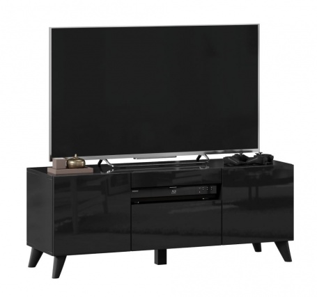TV stolek s nohami 120cm Drax - černý lesk