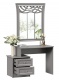 Toaletní stolek s dekorovaným zrcadlem Ofélie - šedá