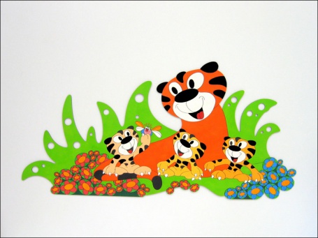 Dekorace na zeď tygr s mláďaty