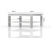 Konferenční stolek Freya - dub halifax/bílá - rozměry