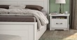 Manželská postel 160x200cm Marley - bílá/borovice - detail s šuplíkem