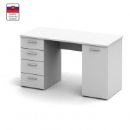 PC stůl, bílá, DTD laminovaná, EUSTACH