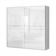 Dvoudveřová posuvná skříň Tiana š.230cm-bílá - s rámem