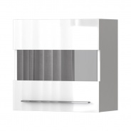 Závěsná skříňka s prosklením a osvětlením Tiana - bílá