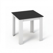 Jídelní stůl, bílá / černá, 80x80, KRAZ