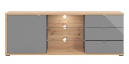 TV stolek 175 s vnitřním osvětlením Abuela - dub artisan/šedá